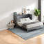 Lit escamotable peu encombrant avec grand rangement, bois gris moderne