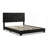No Box Spring Required Matte Black PU Faux Leather Platform Bed for Queen Size Mattress, Modern Tufted Style for Bedroom-704932846
