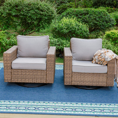 Oversized Swivel Patio Chair (Set of 2)