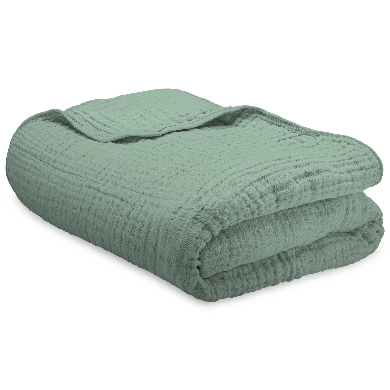 Karlina Cotton Muslin Throw Blanket, Twin, White