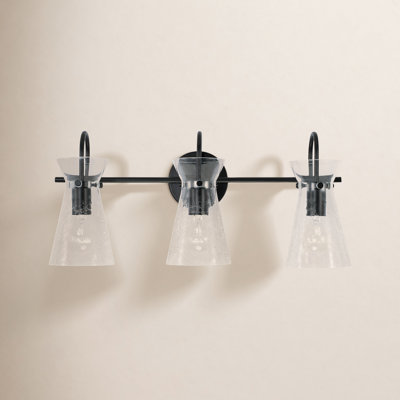 3 Light Crackled Dimmable Vanity Light