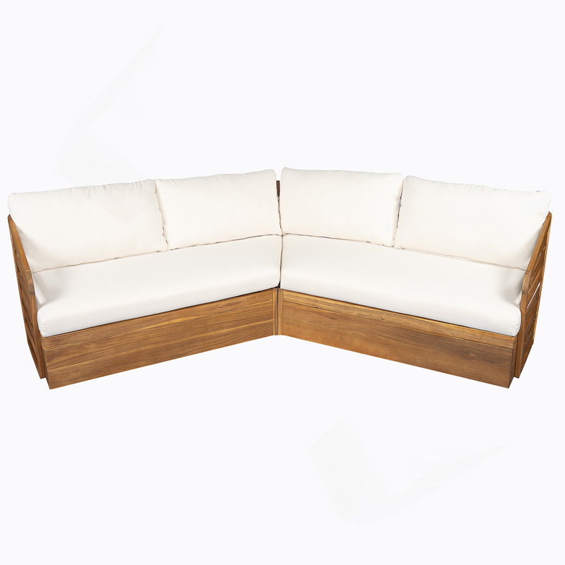 Canapé de patio, canapé en bois avec coussin