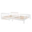 Lit superposé d'escalier de chambre à coucher en blanc - Lit double avec lit gigogne simple et rangement organisé-345175177