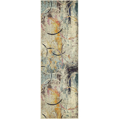 Dews Washable Abstract Indoor Rug
