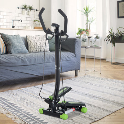 HOMCOM Twister Stepper Machine with Resistance Bands LCD Display