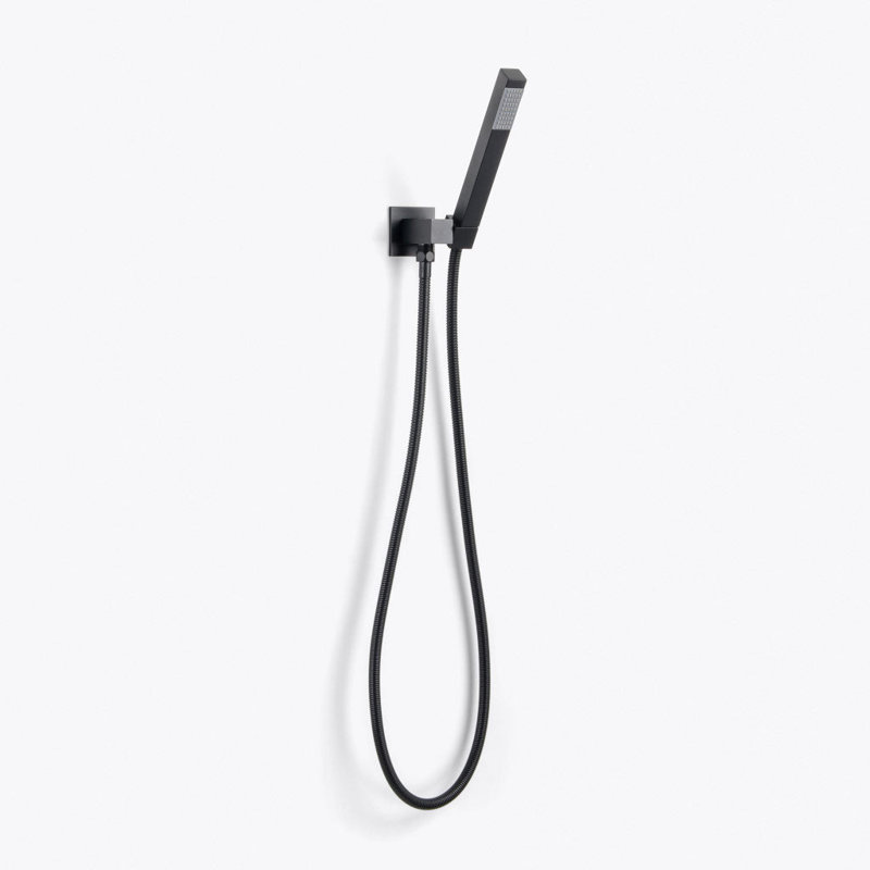 Devon 2-3 Way Shower Set With Hand Shower Set - Ceiling Mount - 12" Brass/Matt Black