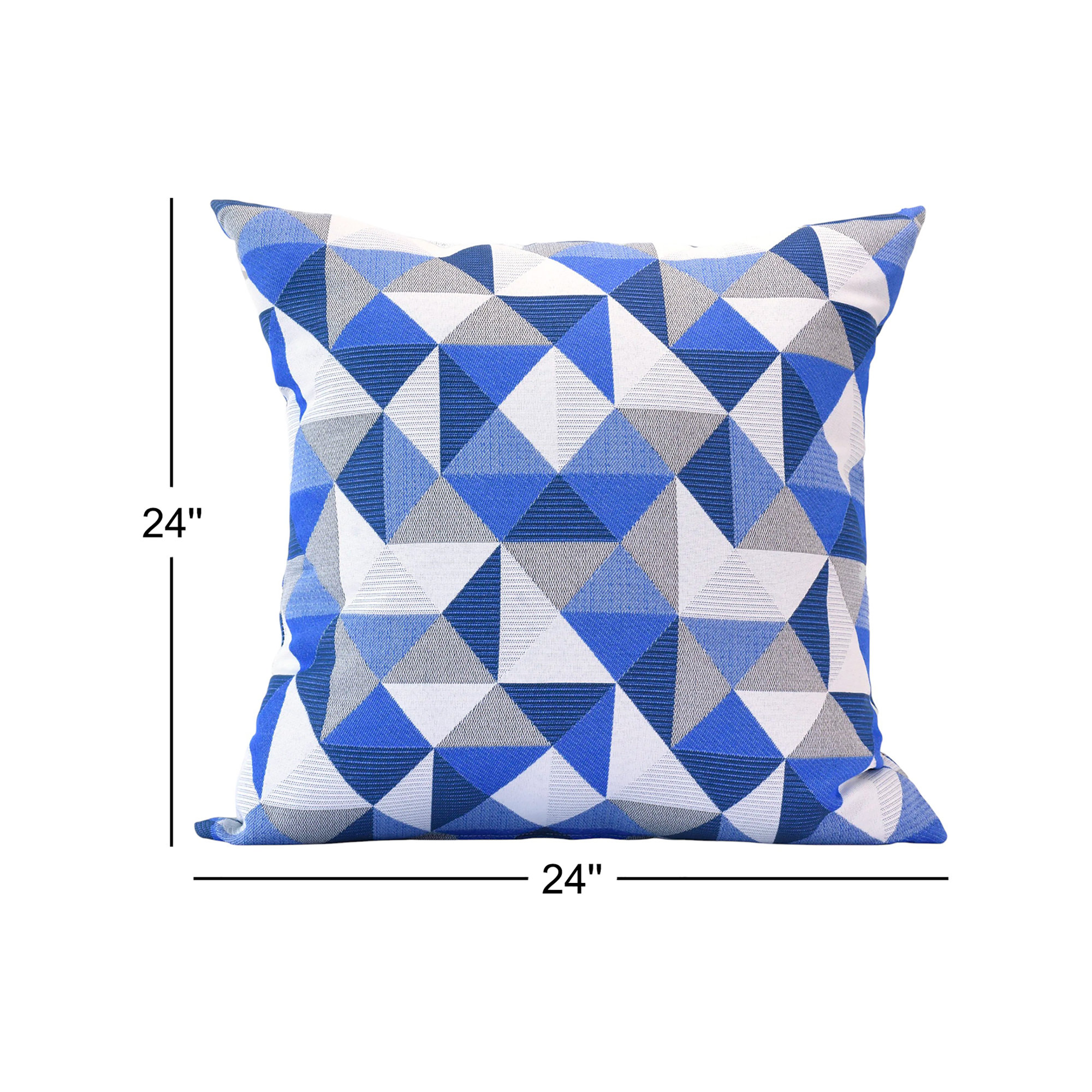 Pacifica Geometric Indoor/Outdoor Throw Pillow, Ruskin Blue, 24" x 24"