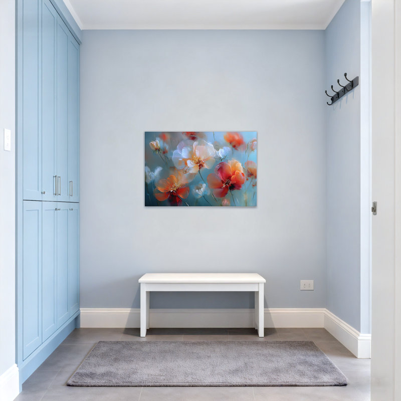 Plantes et fleurs florales douces dans des tons pastel, H 12 po x l 18 po