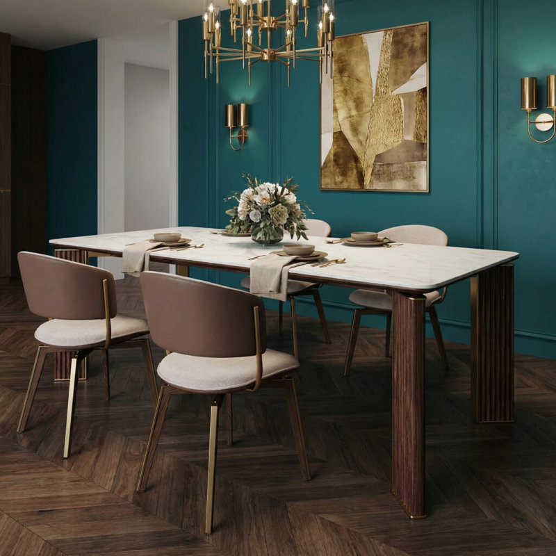 Metal Base Dining Table