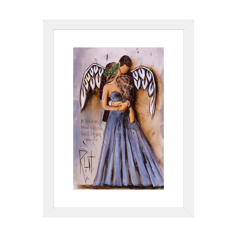 «Be Joyful in Hope» par Rut Art Creations - impression d'art graphique, Papier encadré blanc, Blanc