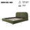 Lit plateforme tapissier avec lattes de bois Issabell