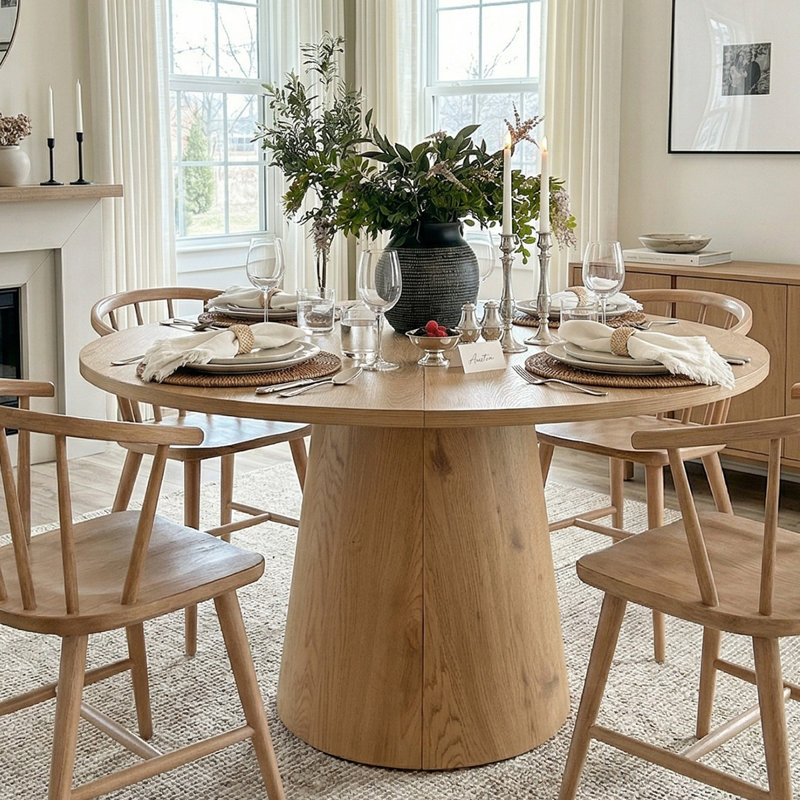 47"-65"-83" Extendable Dining Table – 3-in-1 Design, Natural