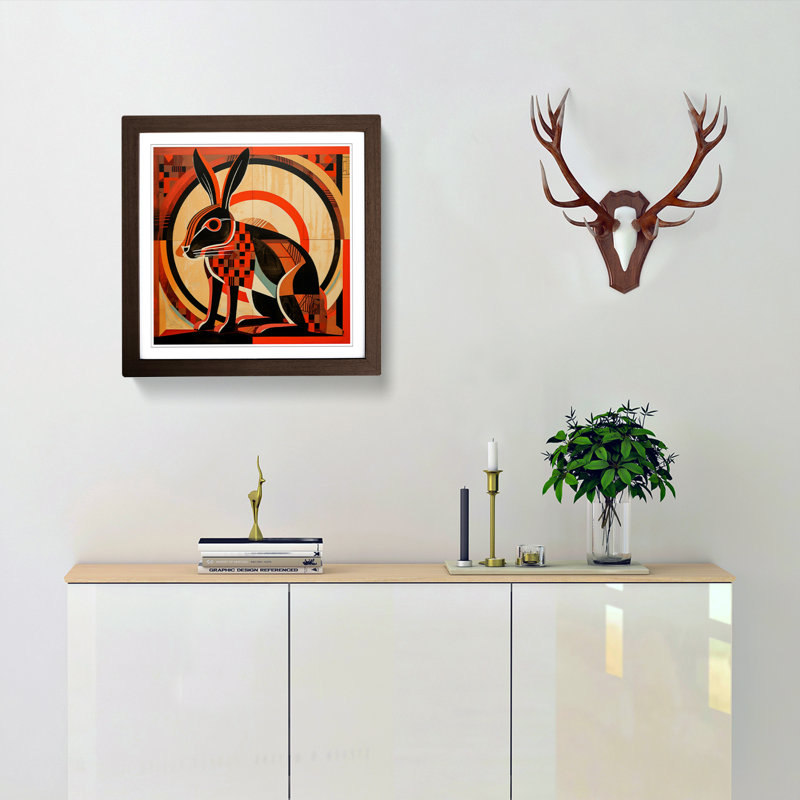 Hare Constructivism - Framed Print, Walnut