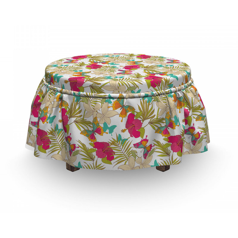Housse pour repose-pieds de fleurs tropicales