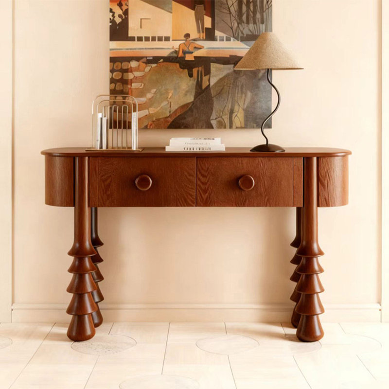 Console en bois de style médiéval, Brun