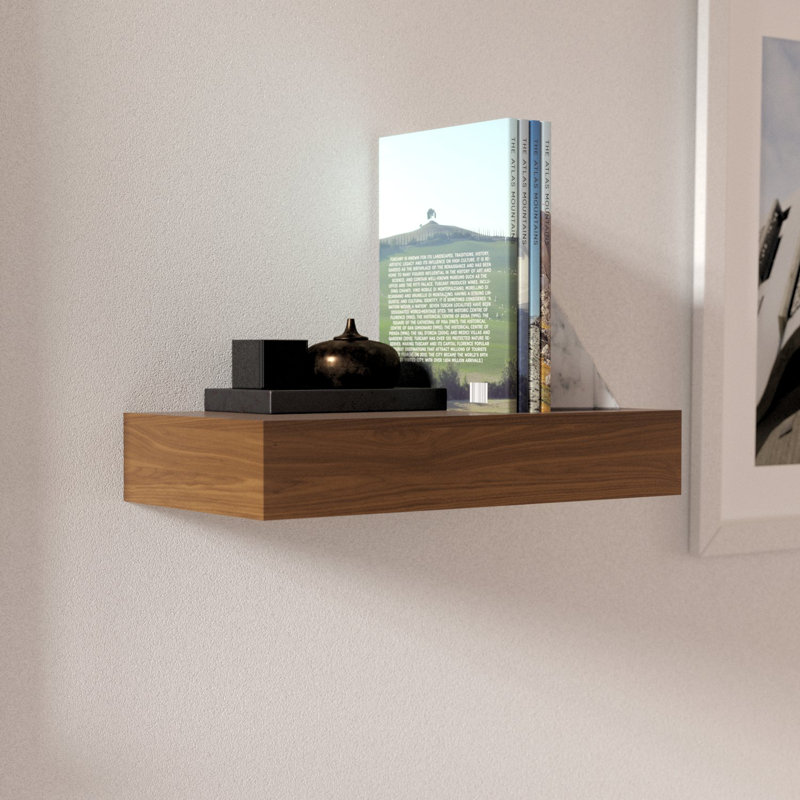 HIDE-A-SHELF Walnut Clear Finish Concealed Floating Shelf