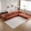 Canapé à compression Boneless, canapé convertible au sol, canapé modulaire convertible Boneless, aucun assemblage requis, tissu polaire circulaire, surdimensionné à 4 places avec 2 repose-pieds-160824009