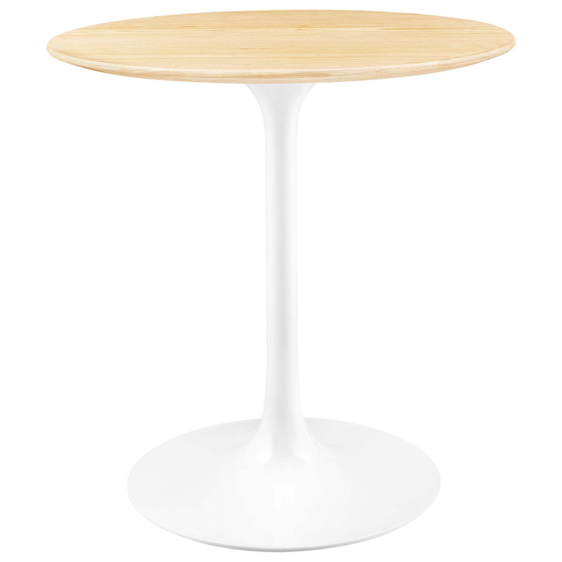 Table de salle à manger Silver Orchid Fein, Blanc, Naturel, H 29,5 po x l 28 po x L 28 po