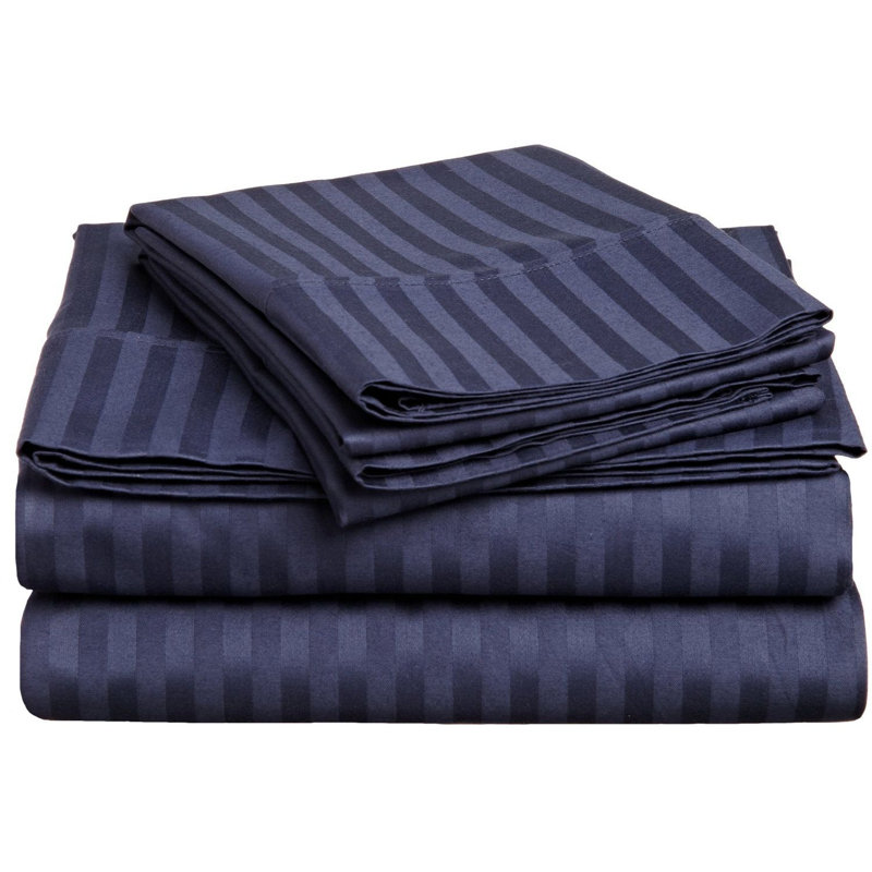 Ensemble de draps 100% coton de qualité supérieure à densité de tissage 300 fils Superior, Marine