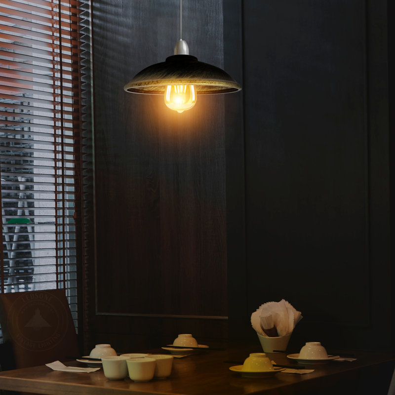 Modern Metal Cone Lamp Shade – E27 Fitting – Ceiling Pendant, Brush Brass