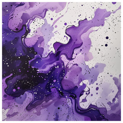 Tapisserie murale «Purple Splash» - Décoration murale abstraite