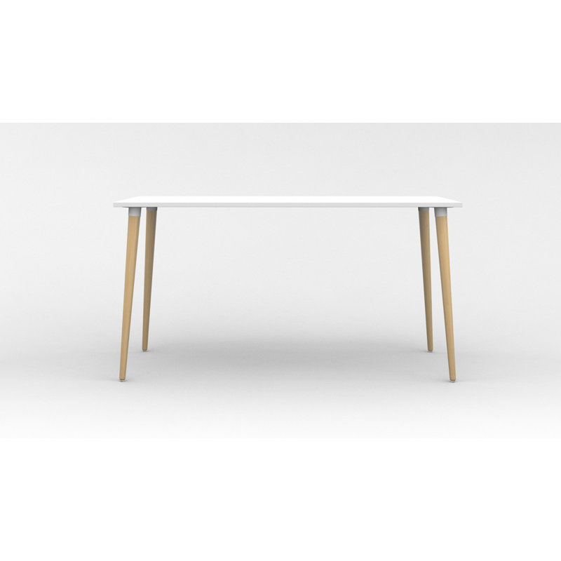 Gilman Solid Wood Base Writing Desk, White, 74cm H x 100cm W x 60cm D