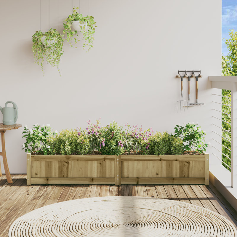Bringier Garden Planter, 2, 31cm H x 180cm W x 31cm D, Natural Impregnated