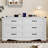 Extra-Wide 6-Drawer Dresser with Reinforced Frame, White MDF Storage with Metal Handles & Anti-Tip for Bedroom Living Room Hallway-266768691