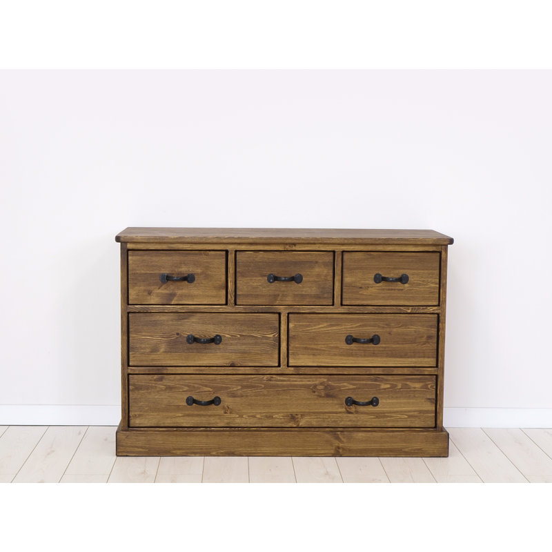 Broussard Solid Wood 122 cm W Chest of 6 Drawers