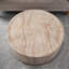 Table basse ronde cylindrique, table basse d'appoint basse en faux travertin-453763986-453763987