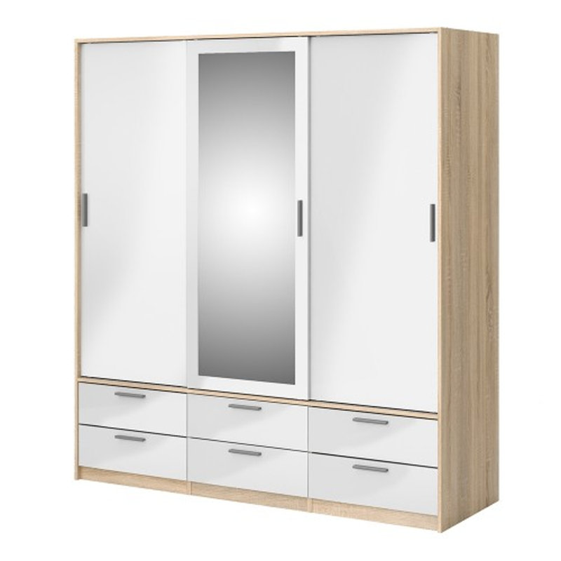 Kylaya 3 Door Solid Wood Wardrobe