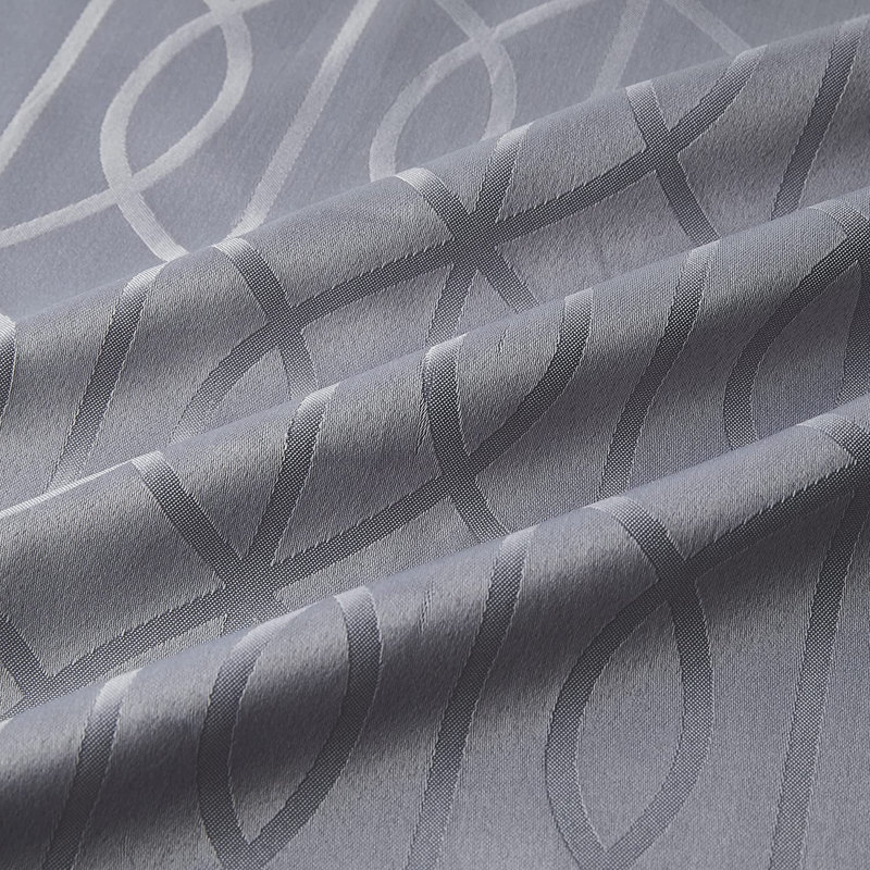 Gray Jacquard Polyester Rectangular Tablecloth, 60" x 120"