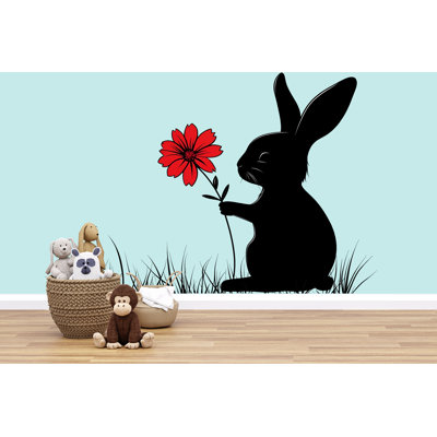 Bunny Wall Art, Rabbit Nursery Decor, Minimal Animal Wall Art 168Mv
