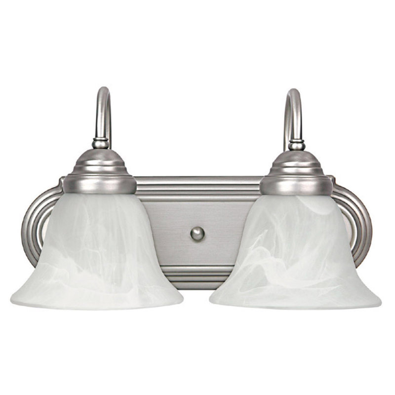 Dimmable Vanity Light, Matte Nickel, Incandescent, 2