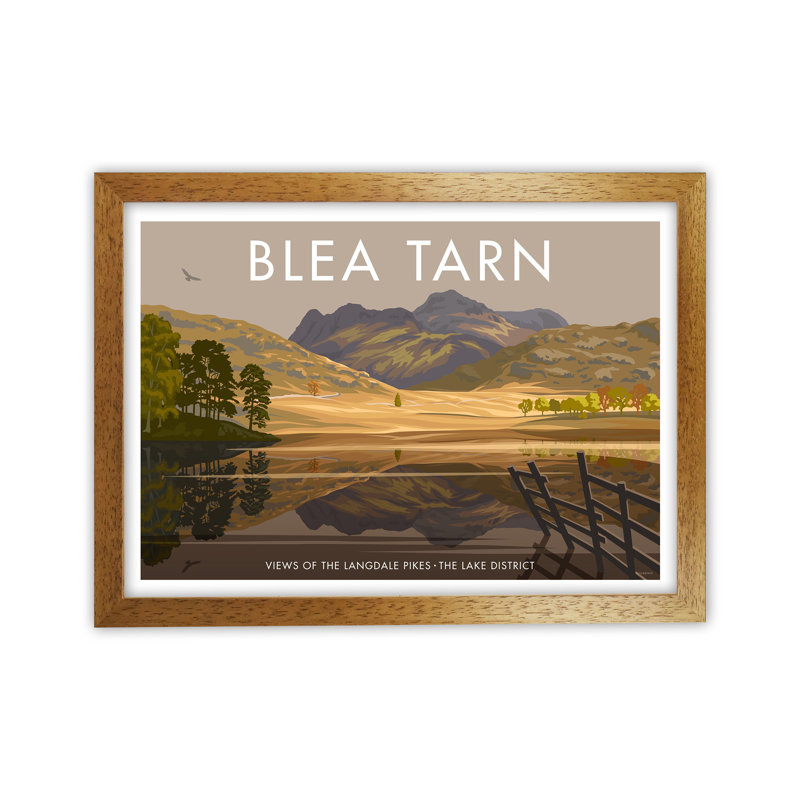 The Lakes Blea Tarn by Stephen Millership - Print on Canvas, 34cm H x 46cm W x 3cm D, Brown Framed Paper
