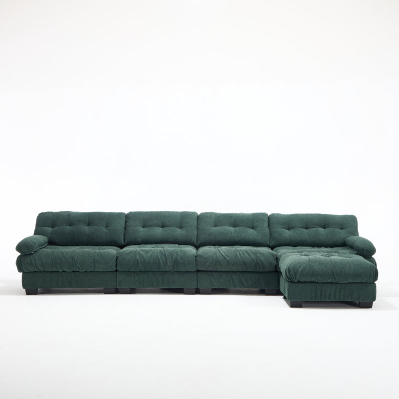 Spacious Deep Seat Sectionals, Wood Modern L Shaped Sofa For Home