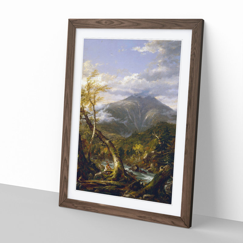 Indian Pass by Thomas Cole - Picture Frame Painting, Walnut Framed, 36cm H x 27cm W x 2cm D