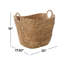 Cole and Grey Seagrass Handmade Large Woven Brown Decorative and Functional Storage Basket with Ring Handles-1259684957-1259684956