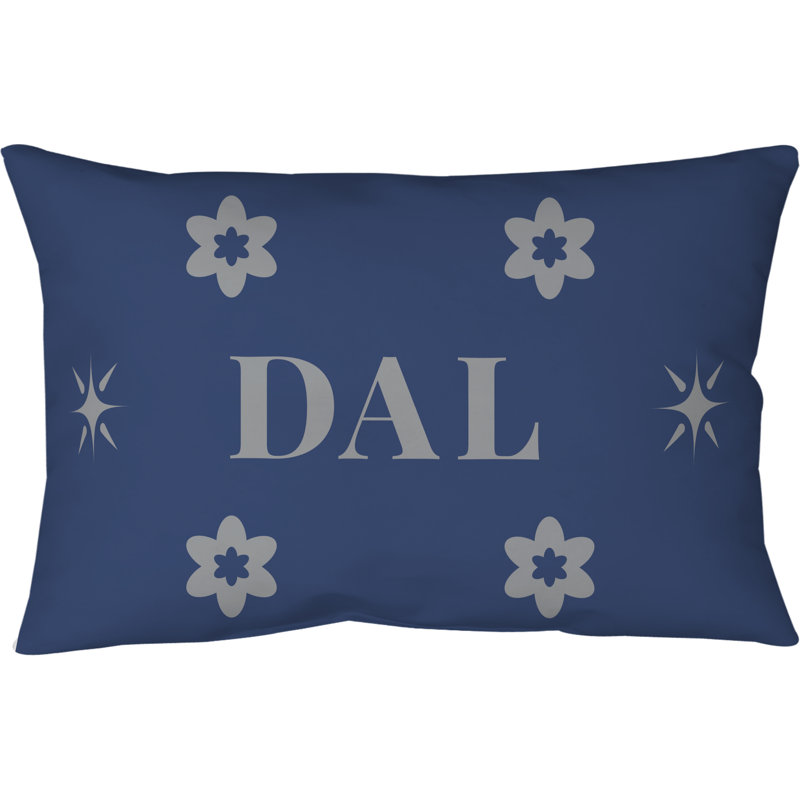 Oreiller 20 pouces x 14 pouces Dallas, Bleu foncé/gris