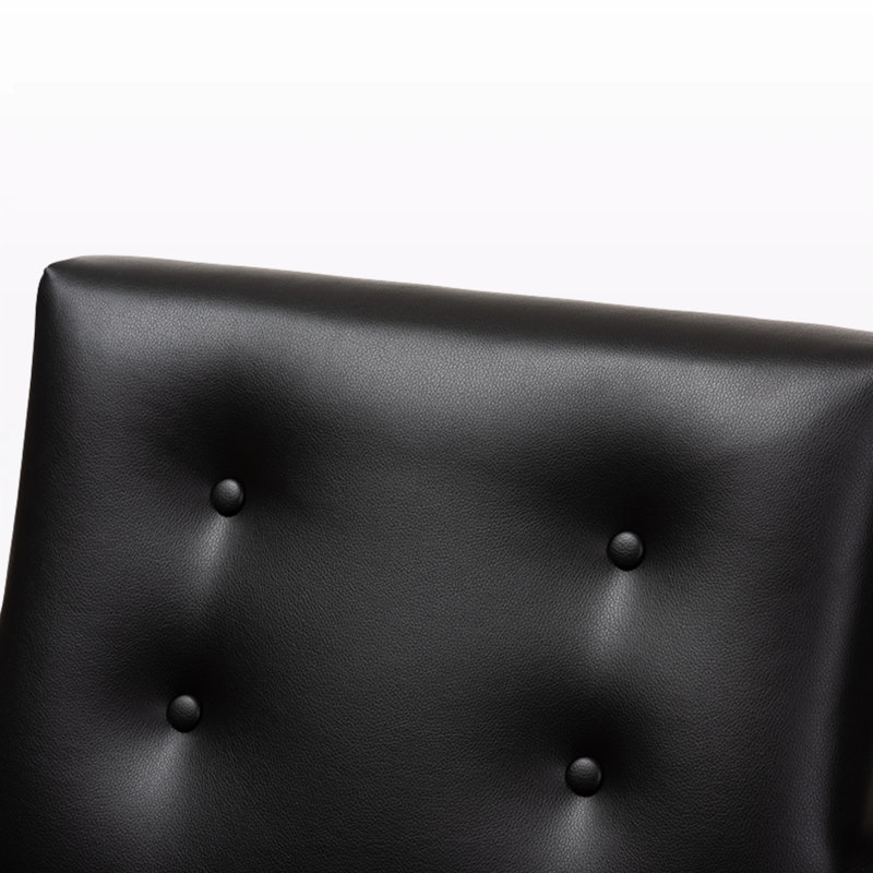 Creal Accent Chair With Faux Leather in Black Finish, 31.69" H X 29.13" W X 29.92" D