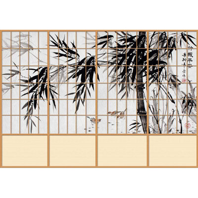 Panneau mural japonais en bambou