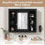 Armoire de rangement murale pour salle de bain, armoire à pharmacie, armoire de salle de bain moderne avec miroir, armoire à miroir avec 6 tablettes ouvertes