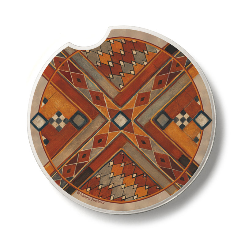 Stoneware Round 1 Piece Car Coaster