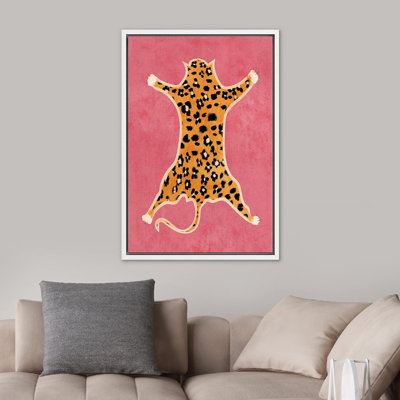IDEA4WALL Framed Canvas Print Wall Art Preppy Room Decor Jungle African Cheetah Fur Rug Sketch Nature Wilderness Drawings Boho Chic Animals Colourful For Living Room, Bedroom, Office