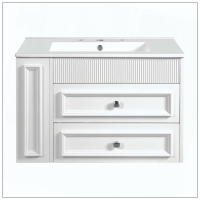 Armoire de rangement à 3 trous pour meuble-lavabo mural en céramique