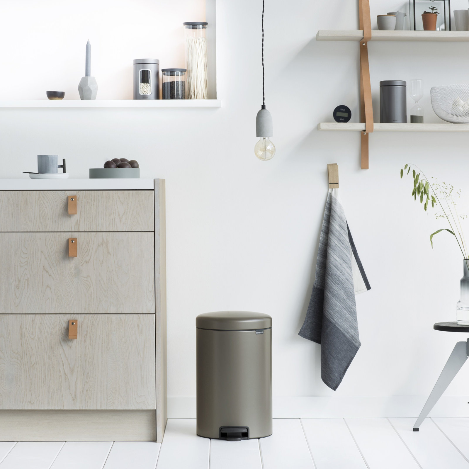 Brabantia Newicon 5.3gal Step-On Can, Platinum