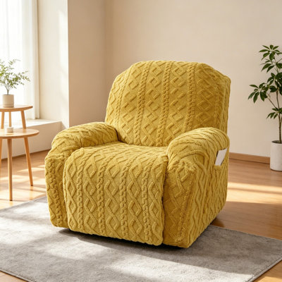 Housse de canapé en forme de T en jacquard double face en flanelle unie et dorée uni, housse de siège simple 1 pièce