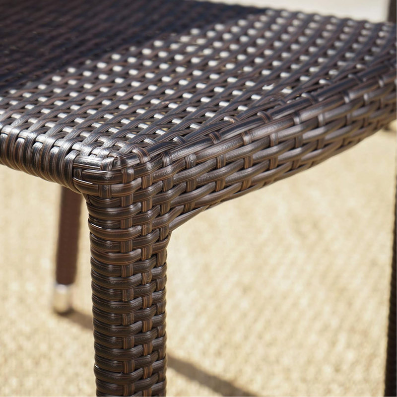 LARACHE ALUM ARMLESS RATTAN CHAIR