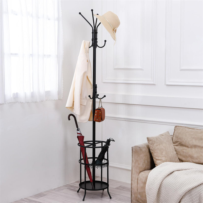 Metal Freestanding 12 - Hook Coat Rack