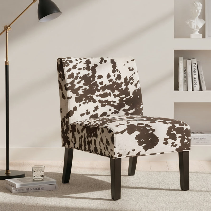 Fauteuil d'appoint rembourré Aerius, Brun / Blanc
